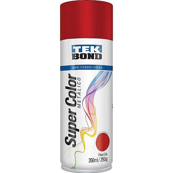 Tinta Spray Metalico Vermelho 350Ml/250G Tekbond
