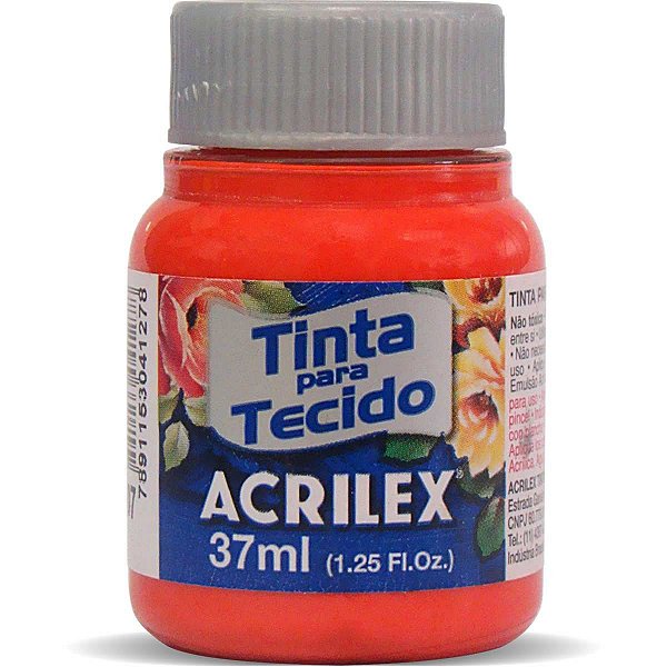 Tinta Tecido Fosca 037Ml Vermelho Fogo Acrilex