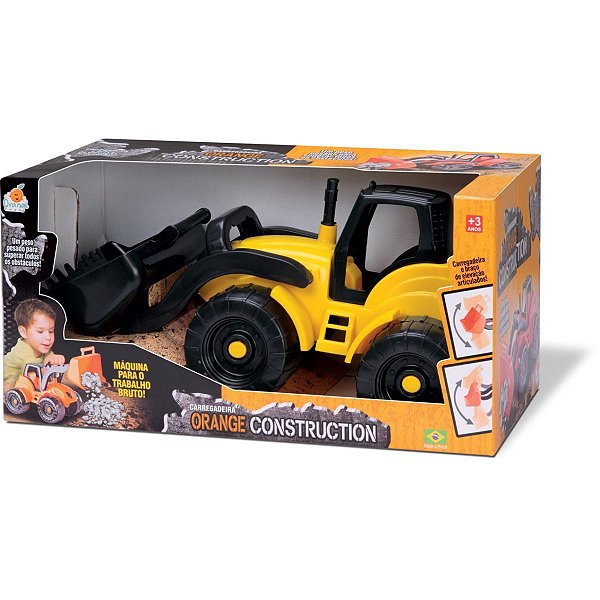 Trator Carregadeira Construction Sort Orange Toys