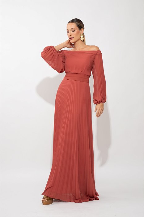 Vestido Eventos Plissado Diva
