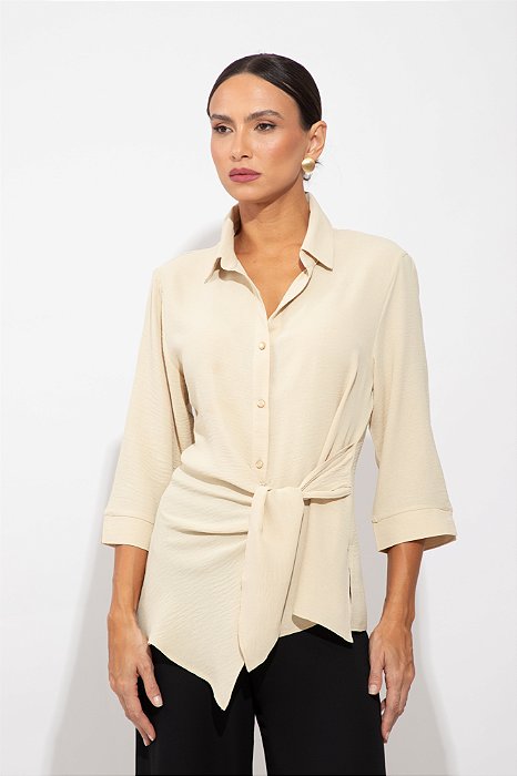 CAMISA TANY ALONGADA AREIA