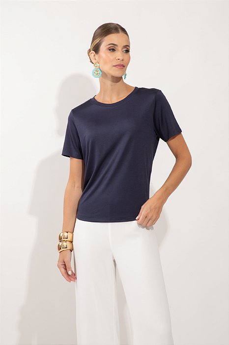 BLUSA SILK MARINHO