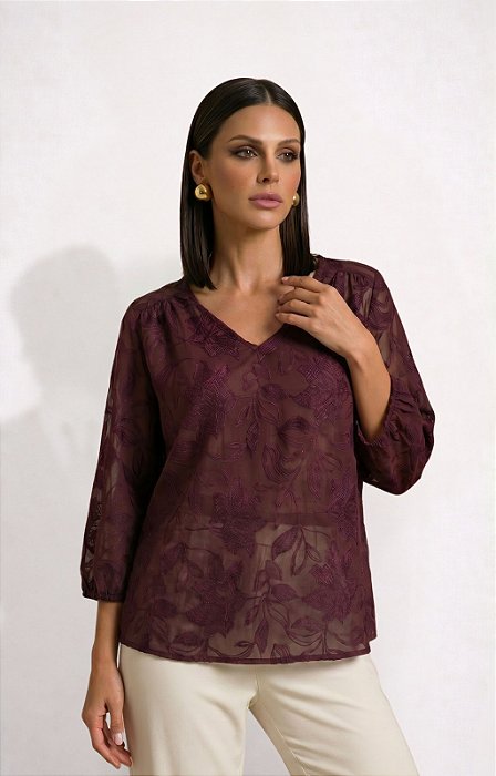 BLUSA LILAS BORDAUX