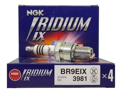 Jogo 4 Velas Ngk Iridium Fria Grau 9 Sextavado 21mm Br9eix