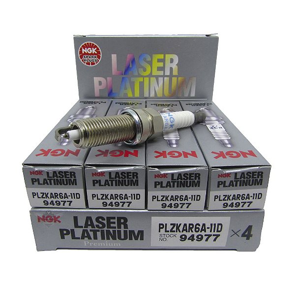 NGK PLZKAR6A11D VELA DE IGNIÇÃO LASER PLATINUM 4 VELAS