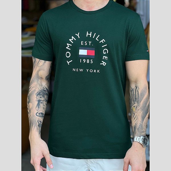 Camiseta T-shirt Tommy Hilfiger Flag Logo Branca