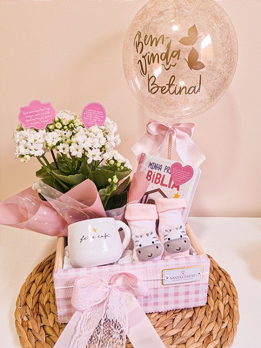 Cesta Maternidade Rosa Menina