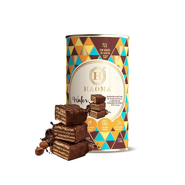 Wafer recheado  Creme de Avelã e Cobertura de Chocolate