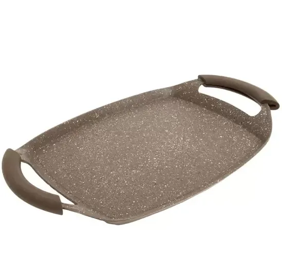 CHAPA GRILL COM ALCA MARROM  PEQUENA 26X21