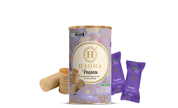 PACOCA AMENDOIM C/ CHOCOLATE BRANCO Haoma (STEVIA) - 112,5G