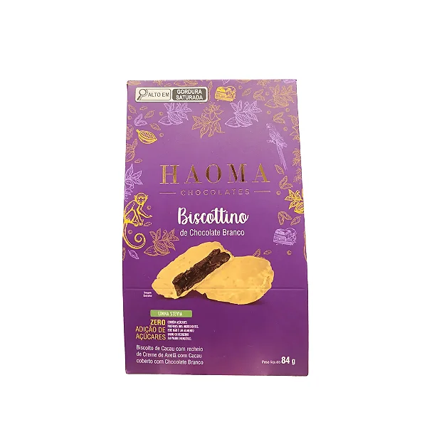 BISCOTTINO C/ COBERTURA CHOCOLATE BRANCO Haoma - 84G