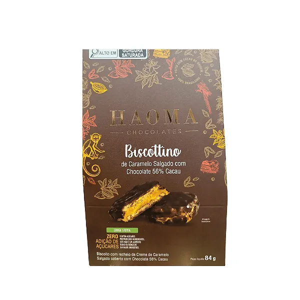 BISCOTTINO C/ COBERTURA CHOCOLATE 56% CACAU Haoma - 84G