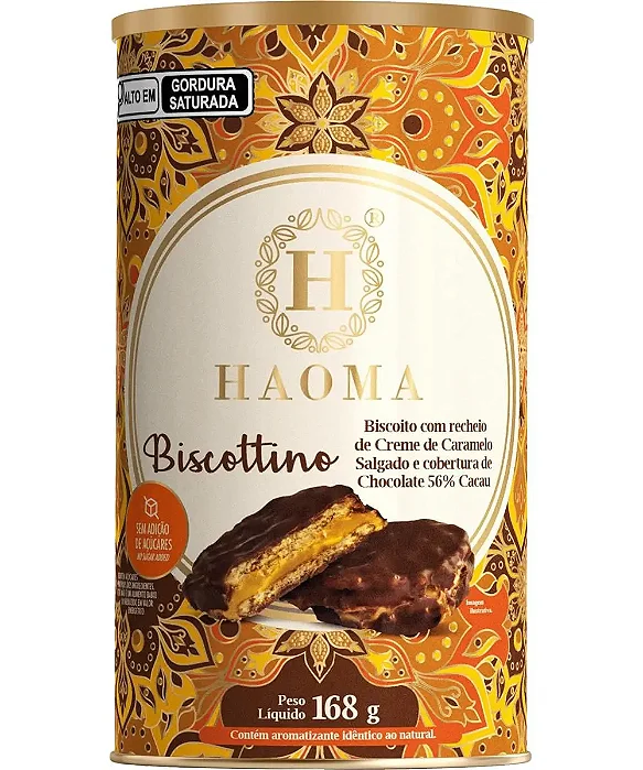 CARAMELO SALGADO BISCOTTINO COBERTURA CHOCOLATE 56 CACAU 168G HAOMA