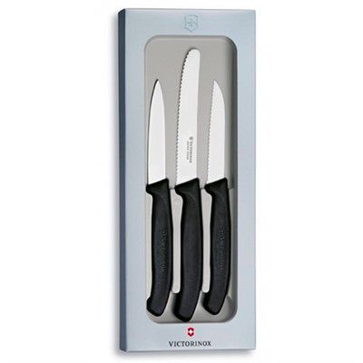 Swiss Classic Victorinox Jogo com 3 Facas com Cabo Preto