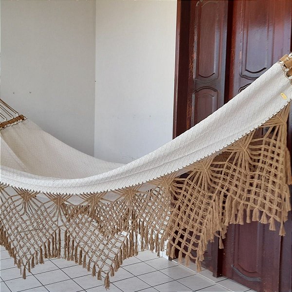 Rede de Dormir Casal Ostra Bege Caramelo