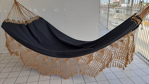 Rede de Dormir Casal Ostra Preta Caramelo