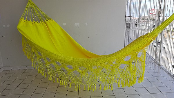 Rede de Dormir Casal Ostra Amarelo Neon