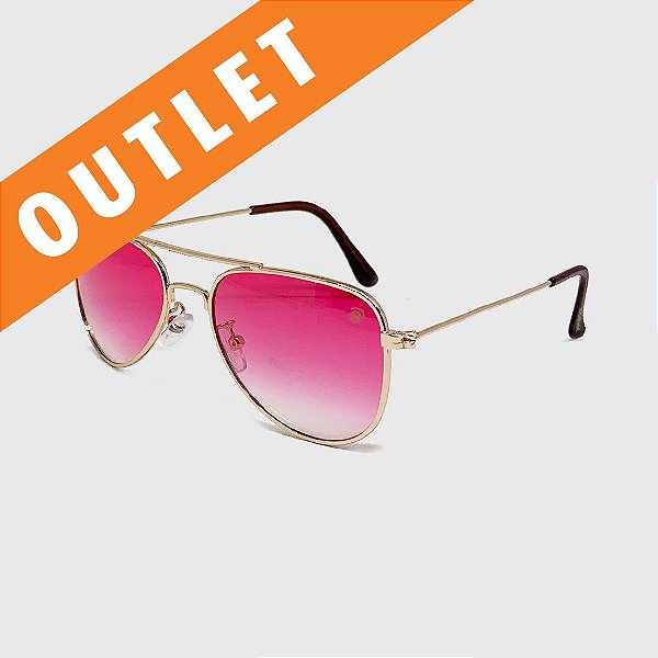 [OUTLET] Óculos de Sol Infantil com Proteção UV400 Aviador Pink