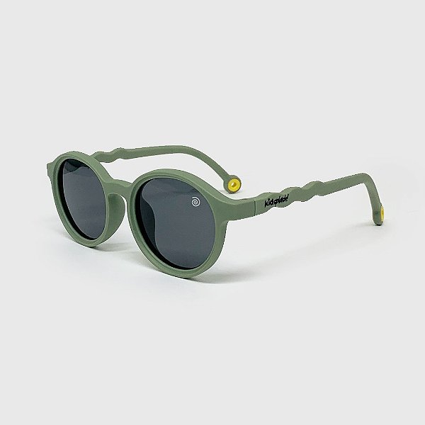 Óculos de Sol Infantil Flexível com Lente Polarizada e Proteção UV400 Redondo Wave Oliva