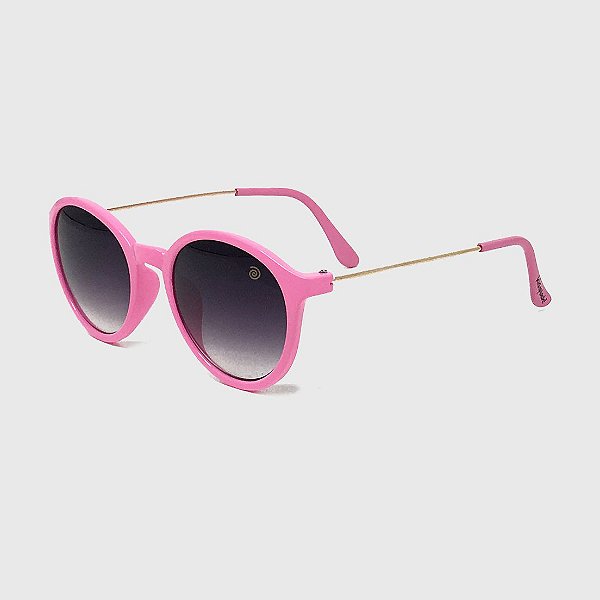 Óculos de Sol Infantil Acetato com Proteção UV400 Teen Redondo Pink