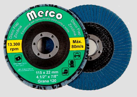 DISCO FLAP ZIRC 4.1/2 - GR 120- CAIXA COM 20 UNIDADES