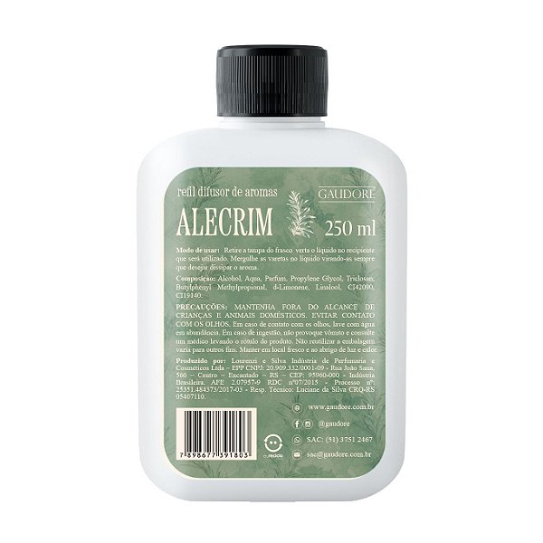 Refil Difusor de Aromas 250ml - Alecrim