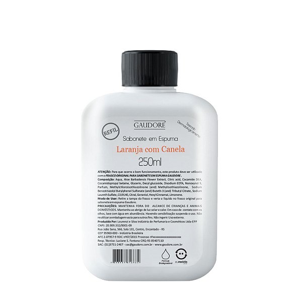 Refil Sabonete em Espuma 250ml - Laranja com Canela