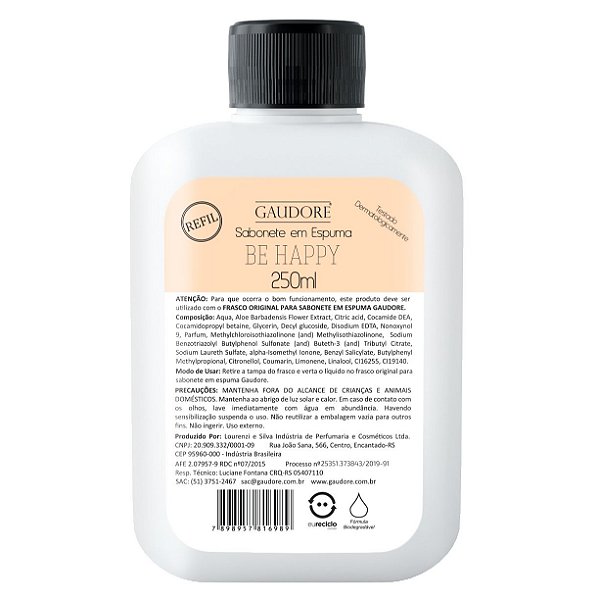 Refil Sabonete em Espuma 250ml - Be Happy