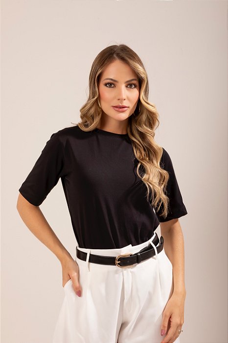 T-shirt Gola Redonda Paula Preta