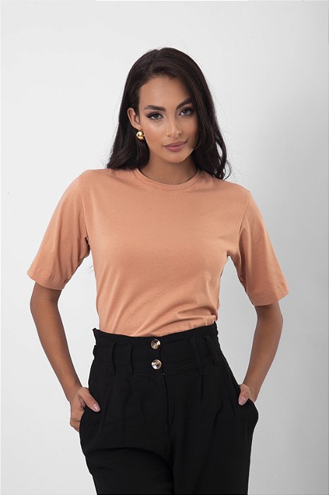 T-shirt Gola Redonda Paula Mascavo