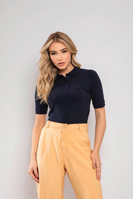 Camiseta Polo Viviane Azul Marinho