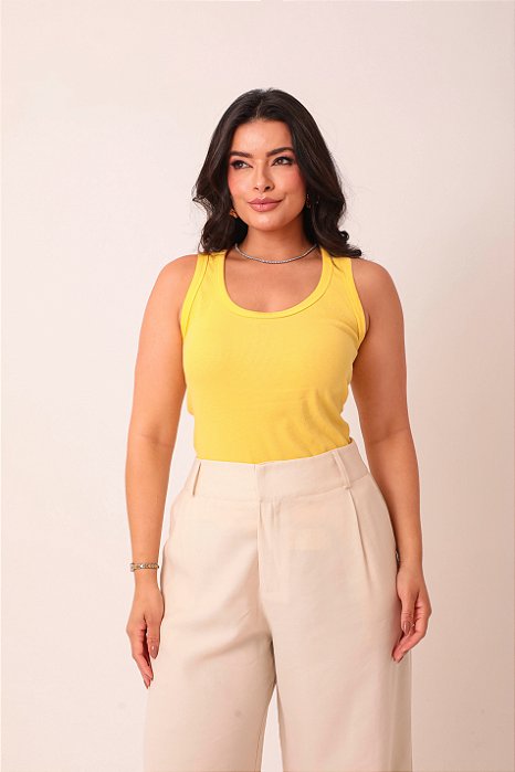 Regata Vanessa Amarelo Manteiga