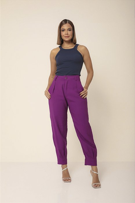 Calça Cenoura Geana Roxo Pinot