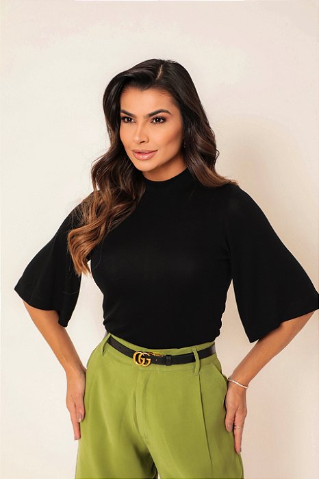 Blusa Gola Alta Ima Preta