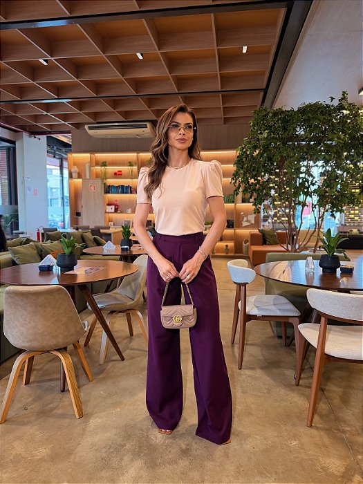 Calça Reta Luiza Roxo Luxo