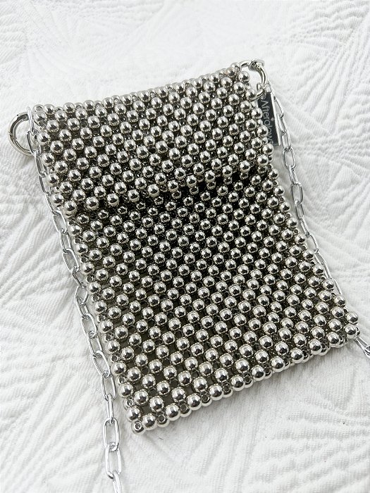 Bolsa Spheres Beaded Bag - Silver