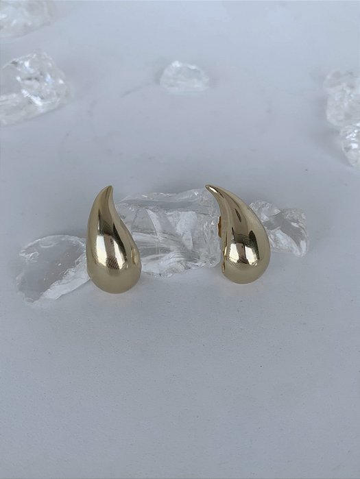 Brinco Vírgula Grande Folheado Ouro 18K - Golden Breath