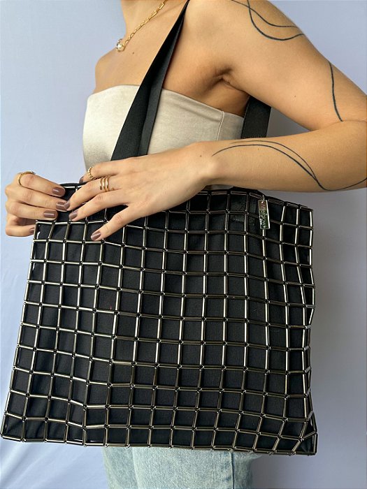 Bolsa Tote Squared - Grafite e Preta