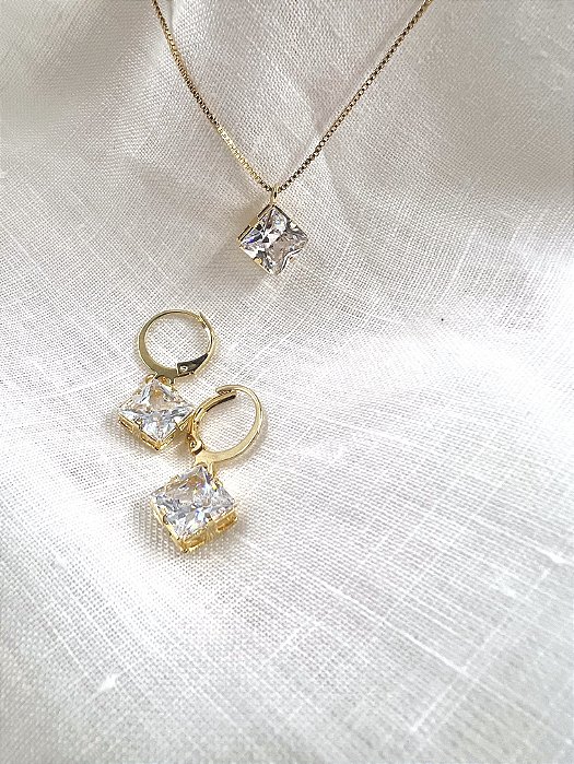 Conjunto Diamond - Banhado a Ouro
