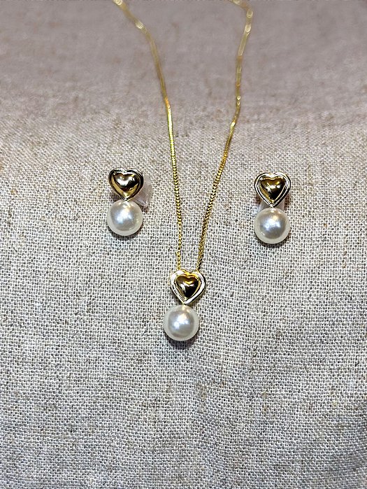 Conjunto Vintage Love - Banhado a Ouro