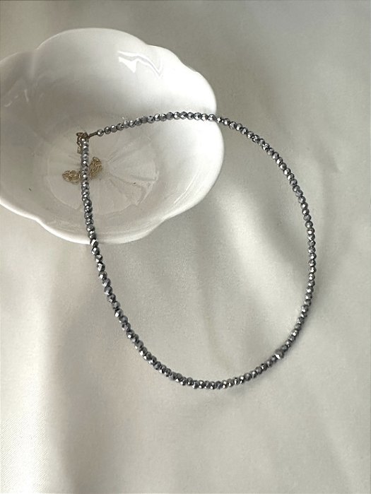 Colar de Cristais - Silver