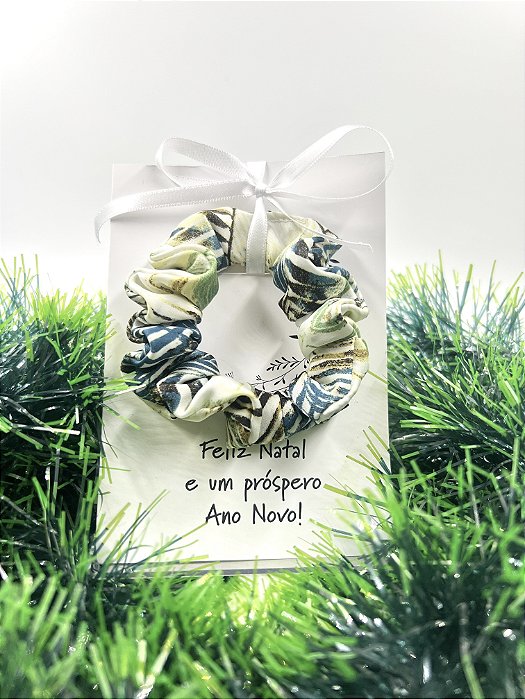 Cartão Natal Merry Christmas Guirlanda Scrunchie