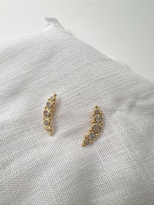 Brinco Crystal Noblesse Banhado a Ouro 18k