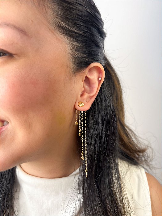 Brinco Star Rain Banhado a Ouro 18k