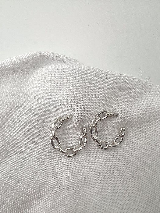 Brinco Éclat Chain Banhado a Ródio