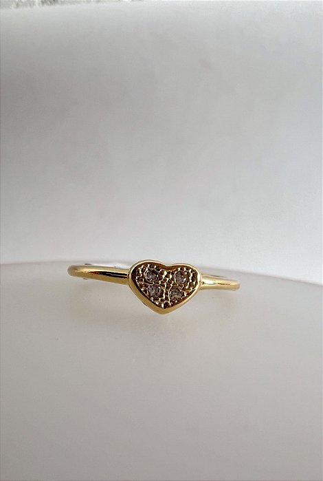 Anel August Heart Banhado a Ouro 18k