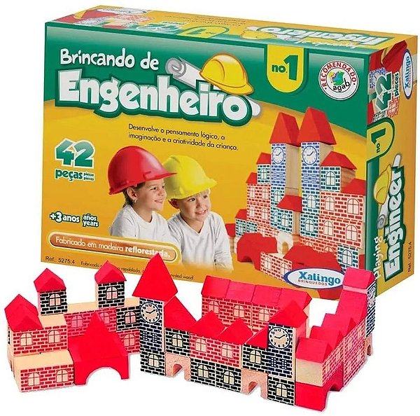 Brincando de Engenheiro Blocos de Montar Cidade 90 peças Xalingo - xalingo