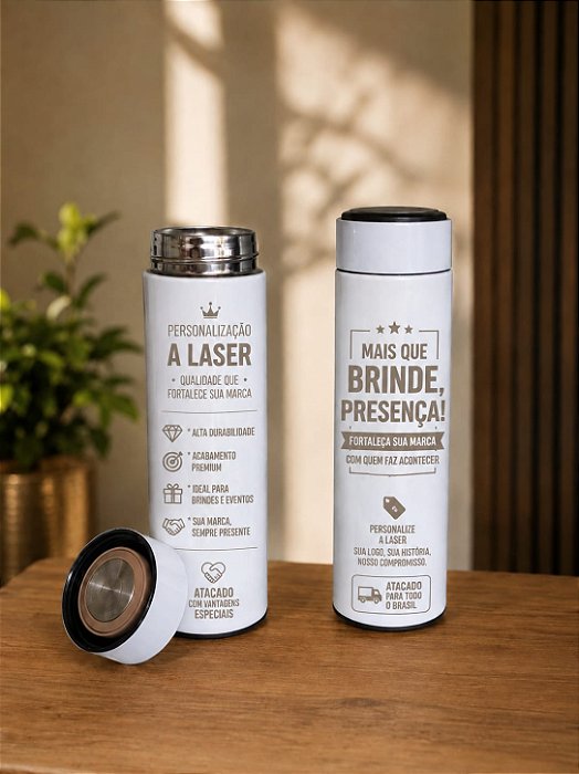 Garrafa Térmica de Inox Personalizada a Laser - Lembrança/ Brinde