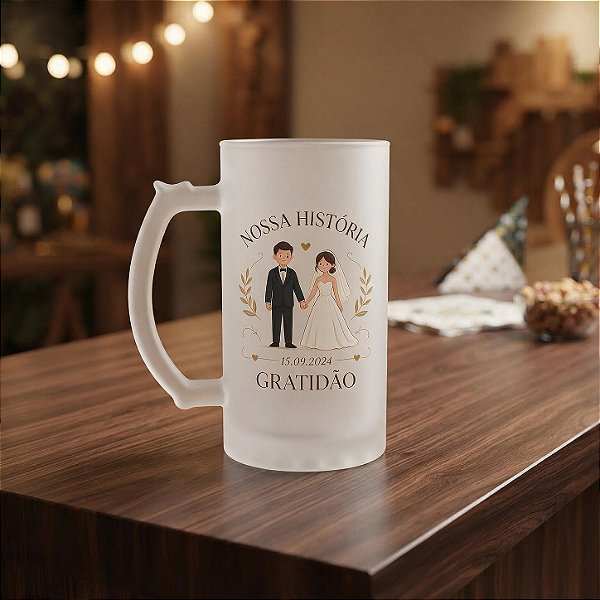 Caneco de Chopp Personalizado 50 Unidades: Lembrança para Casamentos e Eventos