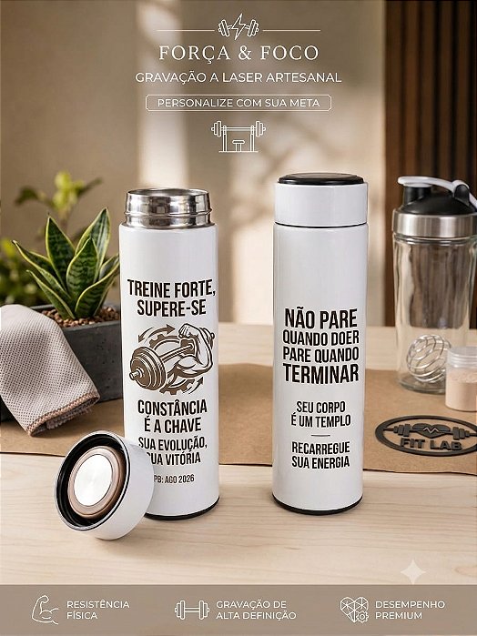 Garrafa Térmica Inox Personalizada 50 Unidades | Brinde Corporativo
